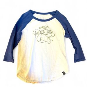 United by Blue The Mountains Are Calling Cabin Raglan Tee 3/4 Length